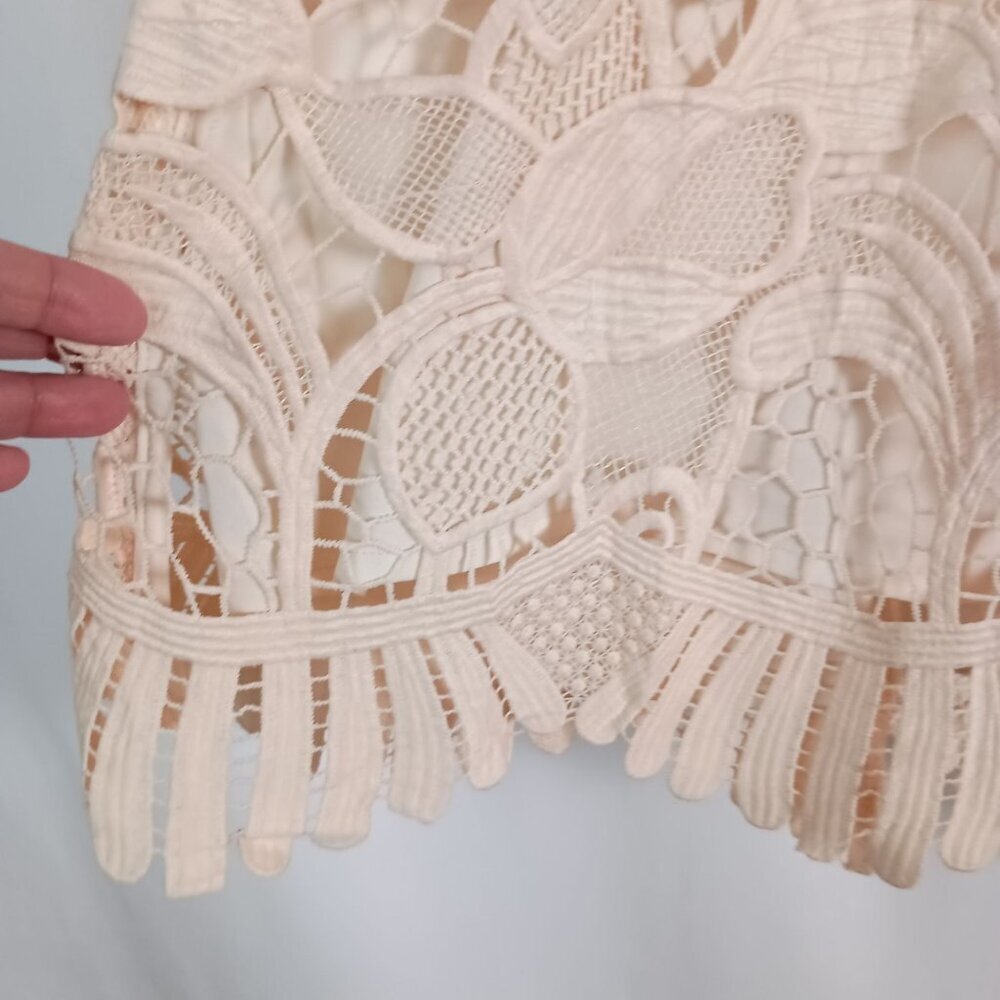 Lovers & Friends Caspian Lace Shift Mini Dress Women’s Size S White $180 - Picture 6 of 9